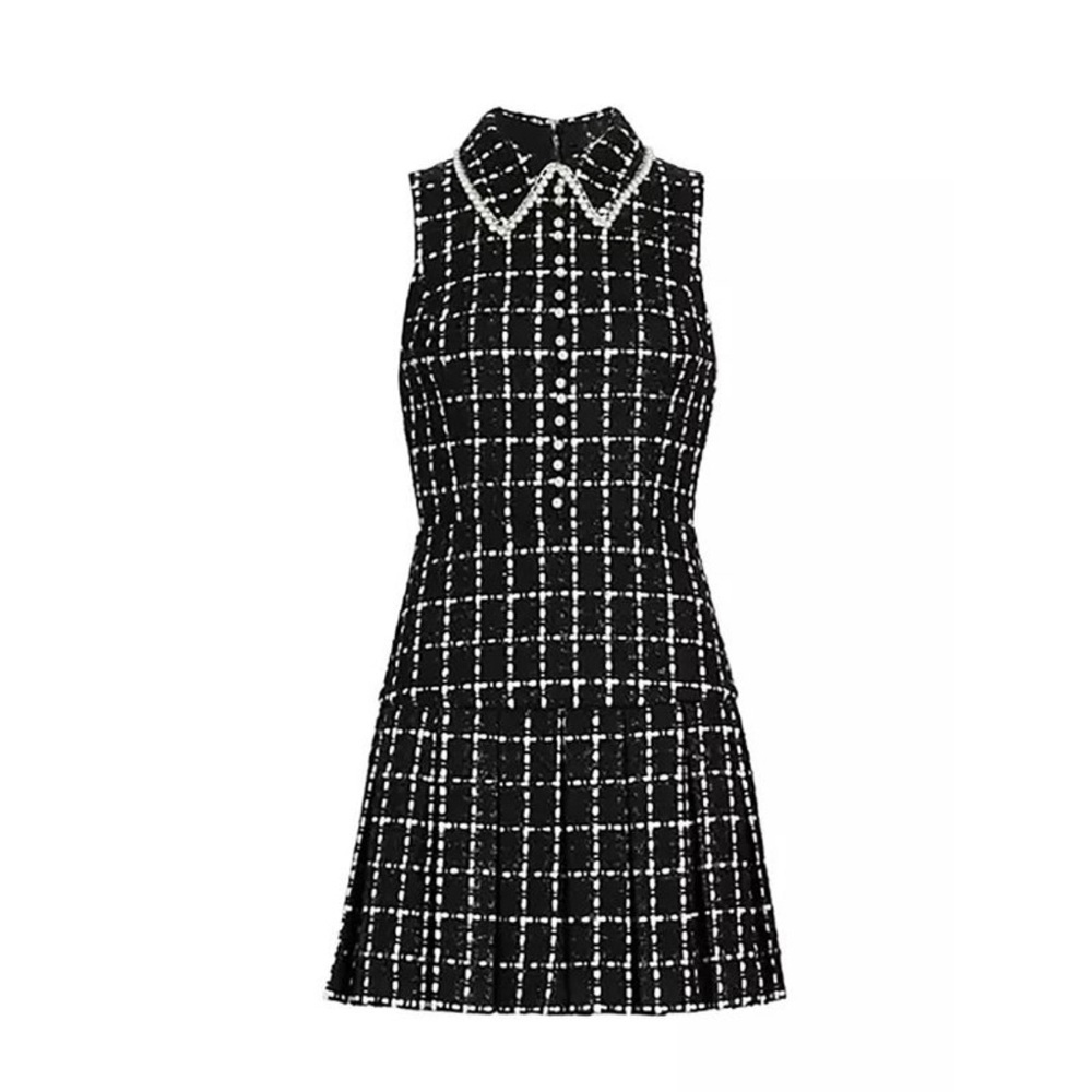 Alice Olivia Black and White Tweed Dress